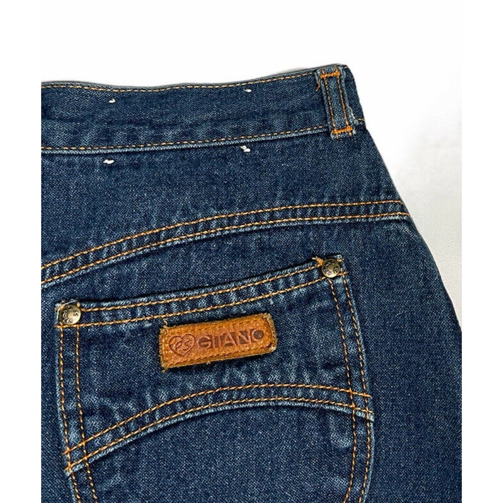Womens PS GITANO Vintage Retro High-Waist Blue Denim Knee Length Jean Skirt 12 - Picture 6 of 7